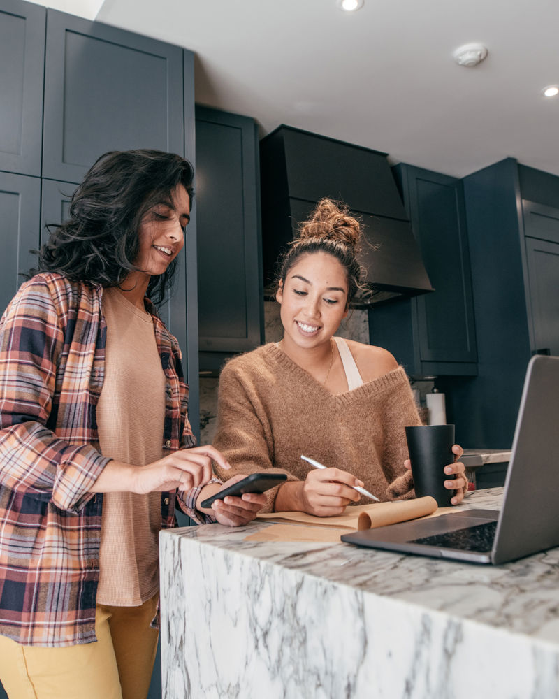 women in kitchen planning